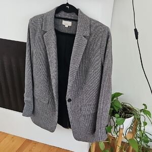 LOFT Gray Herringbone Blazer